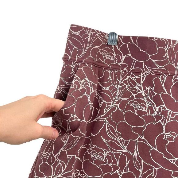 Duluth Trading floral pencil skorts skirt Size XL pink mauve white - Picture 2 of 8